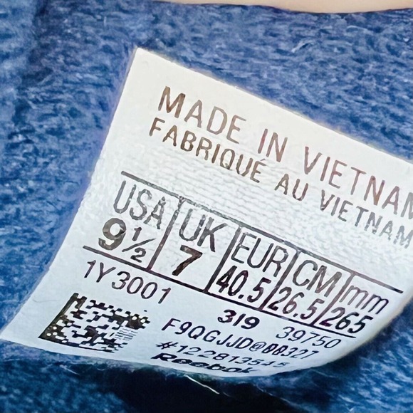 Size 9.5 - Reebok Classic Nylon Trainers Blue Navy Shoes Women’s - Picture 7 of 7